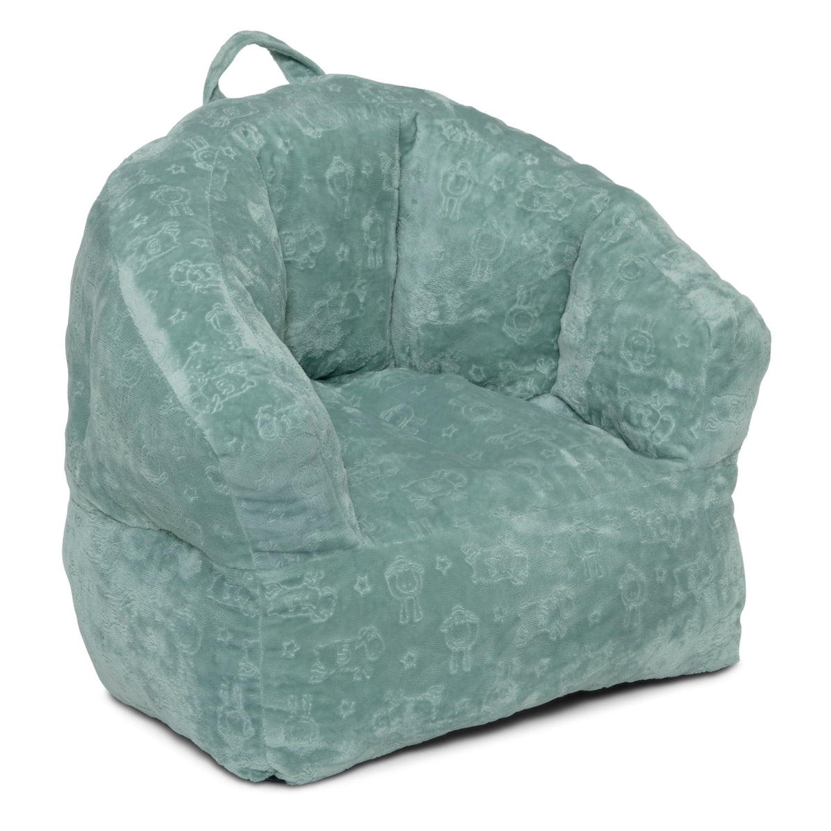 Delta Children - Serta Kids Plush Barrel Toddler Chair, Soft Foam Chair Bean Bag Chair Alternative for Boys and Girls, Cozy Seat for Reading, Watching Cartoons, Playroom Nursery Bedroom, Sage