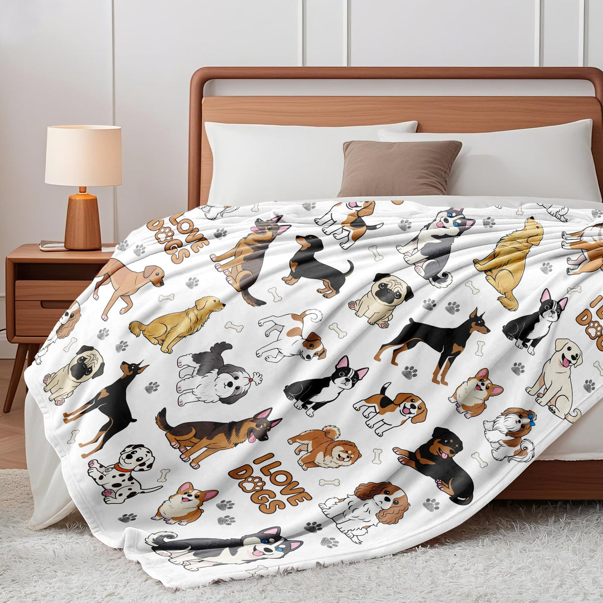 Dog Blanket Dog Gifts for Dogs Lovers Soft Flannel Dogs Stuff Throw Blanket Birthday Bedding Decor Gifts for Girls Women Kids 50"x40"