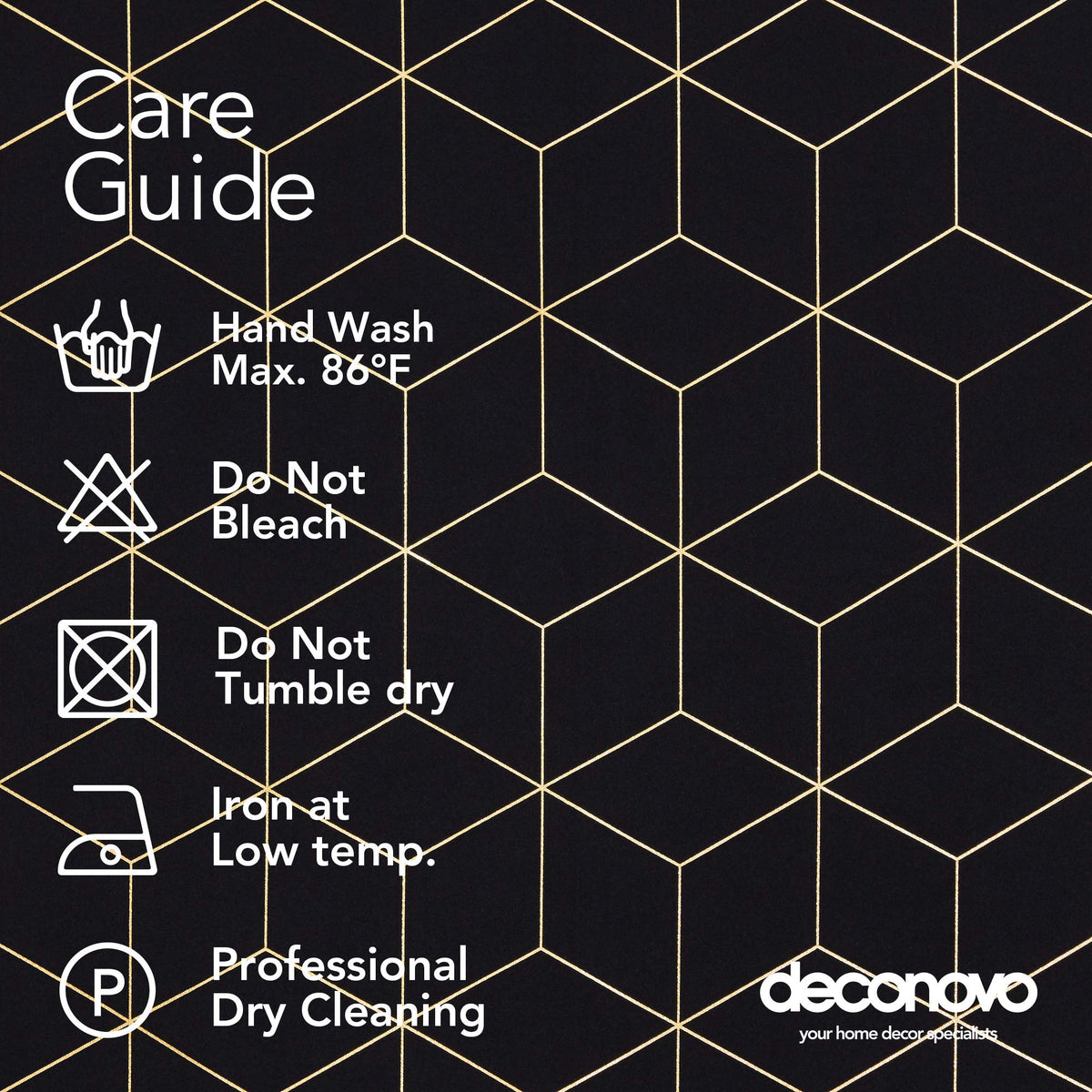 Deconovo Grommet Blackout Curtains, Room Darkening Gold Diamond Drapes, 2 Panels, Black, 42W x 95L Inch, for Bedroom and Living Room