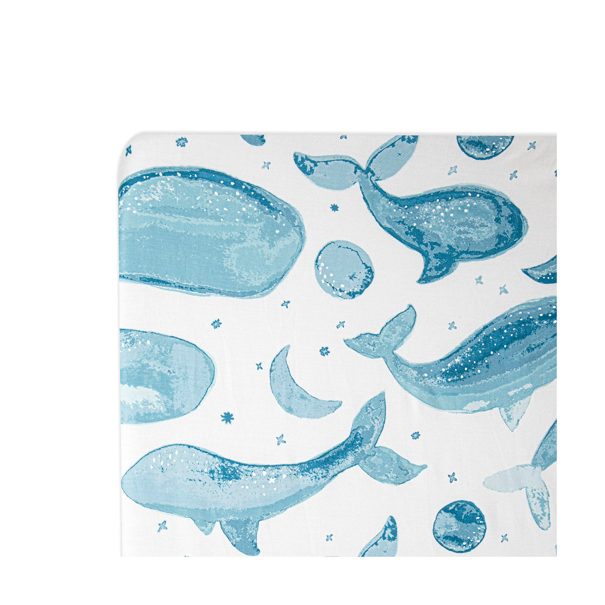 Crane Baby Ocean Crib Sheet, 100% Cotton Fitted Sheet, 28" x 52", Crib Sheets for Boys, Toddler Bed Sheets, Ocean Nursery Decor