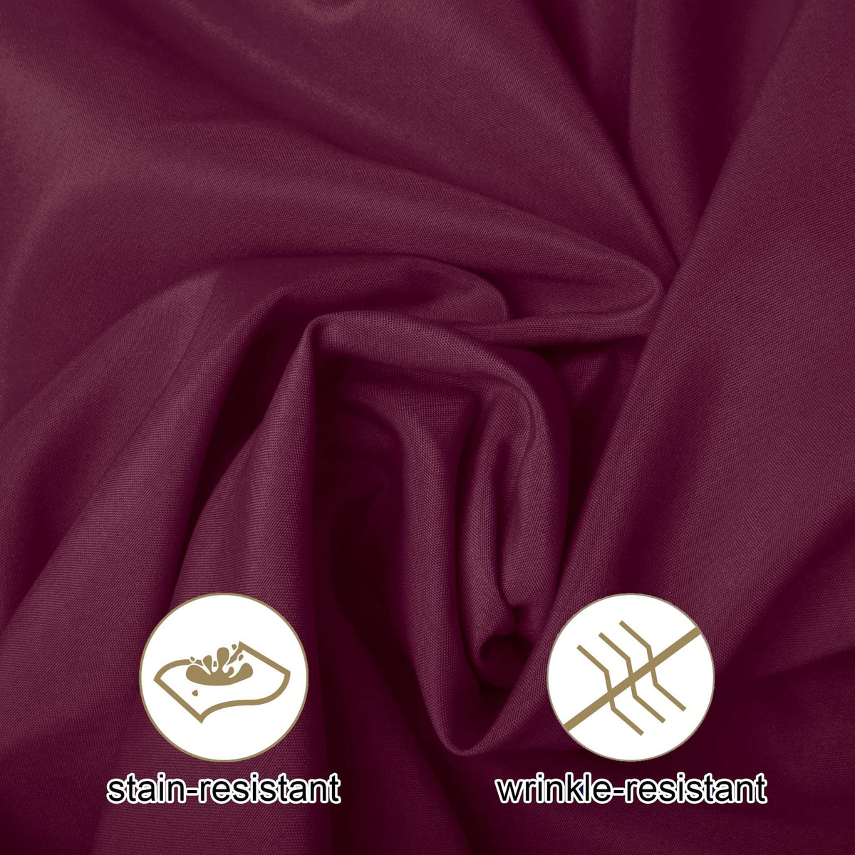 Ascoza 2pack 90x132 Inch Burgundy Rectangular Tablecloth 6 Feet Table Cloth in Polyester Fabric for Wedding/Banquet/Restaurant/Parties