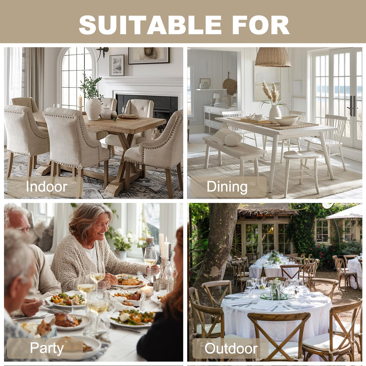 Hiasan Faux Linen Rectangle Tablecloth - Wrinkle and Stain Resistant Washable Table Cloth for Kitchen Dining Room Holiday Table Cover for Party Dinner, Stone, 52 x 70 Inch
