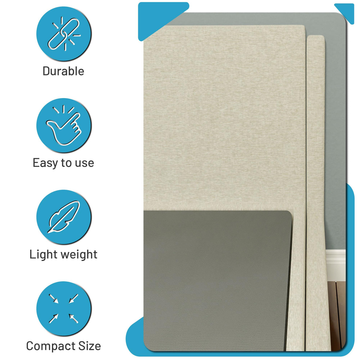 Treaton, 1.5-Inch Split Fully Assembled Bunkie Board for Mattress/Bed Support, Queen Grey.