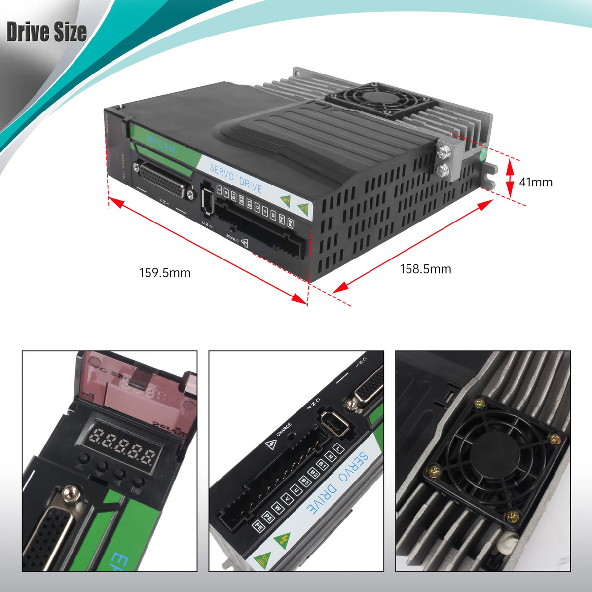 XUNKUNER AC Servo Motor Kit, AC220V 3000rpm L3000 17-bit Encoder RS485 Servo Motor Driver Controller Kit for CNC(750W Without Brake)