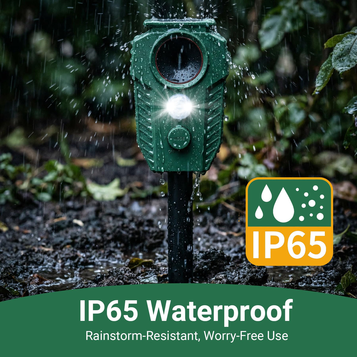 Peepst Solar Ultrasonic Animal Repellent with Motion Sensor & LED Lights – Waterproof Outdoor Deer Repellent Device for Yard, Garden & Lawn – Effective Against Cats, Coyotes, Raccoons & Dogs