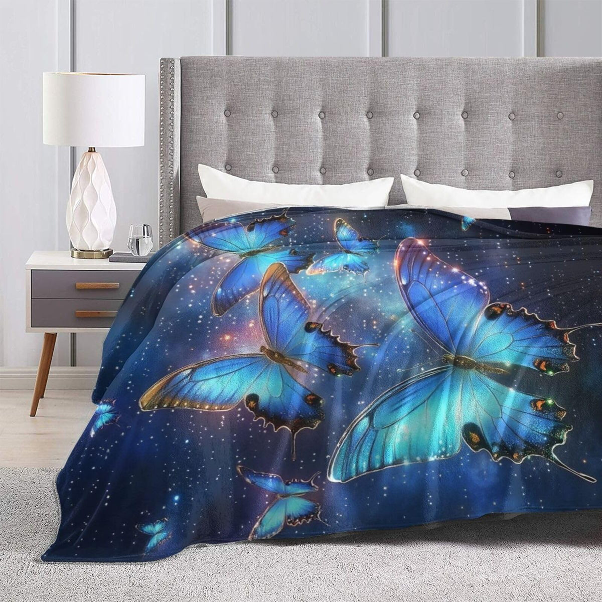 Butterfly Blanket Butterflies Blankets Fleece Plush Flannel Super Soft Cozy Fuzzy Warm Lightweight Stuff Butterfly Decor Gifts for Boys Girls Kids Adults Men Women 40" x 50"