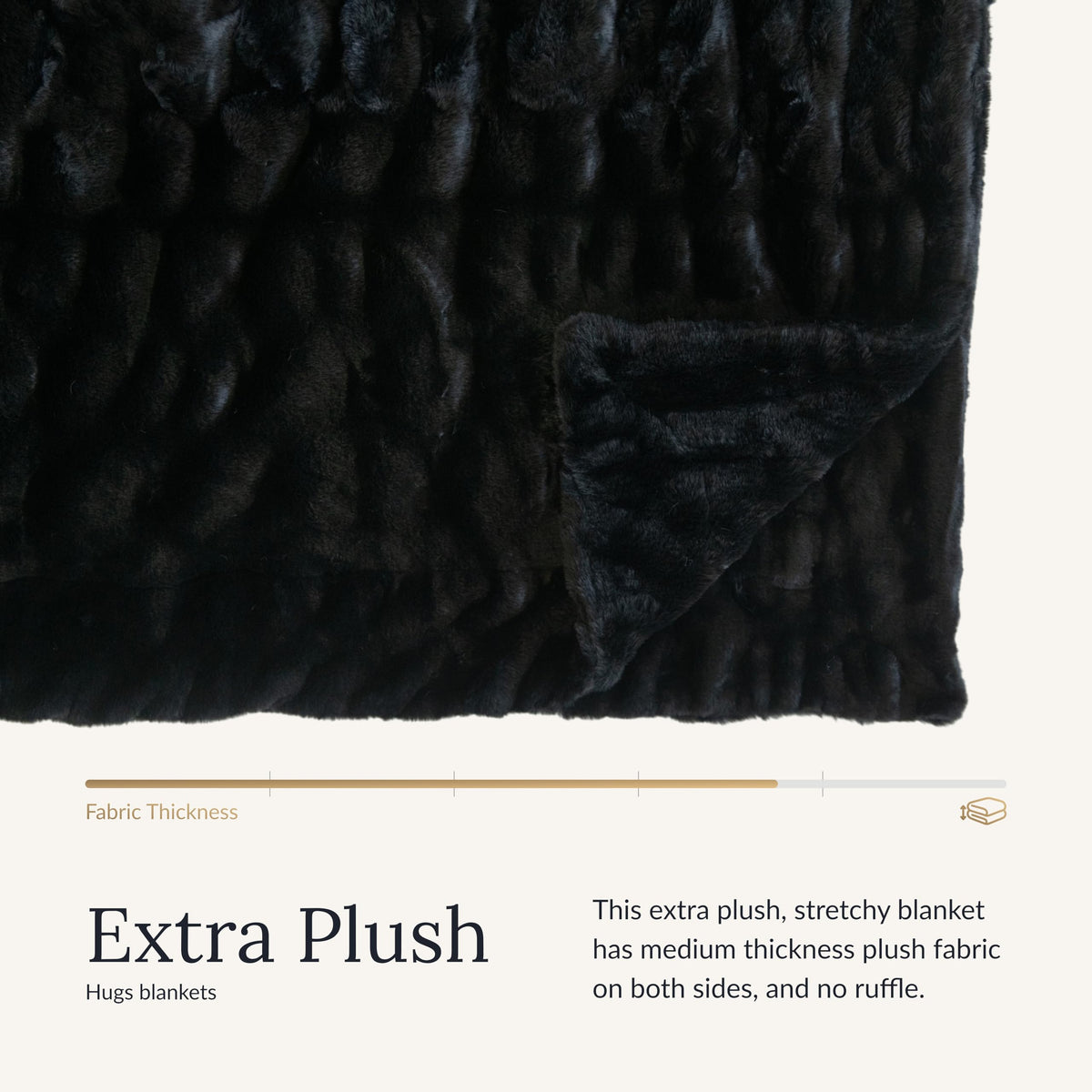 Minky Couture Hugs Blanket - Extra Plush Blanket for Premium Gifting - Stretchy Bubbled Cozy Throw - Silky Smooth - Durable & Machine-Washable - Travel-Friendly - Monster, Black