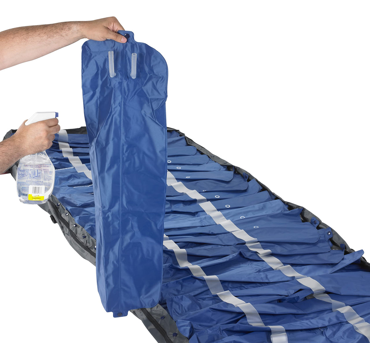 Drive Medical 14029 Med-Aire Low Air Loss Mattress Replacement System with Alternating Pressure, Blue, 84 Inch x 36 Inch