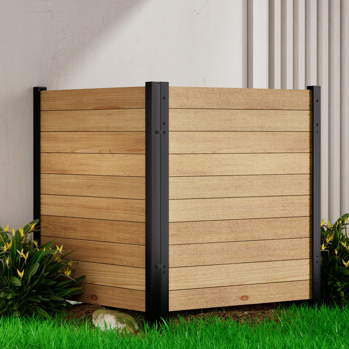 Outdoor Privacy Fence 2P-38''W x 42''H Wood Fence Privacy Screen No Dig Fence Panels, Fencing for Garden Patio Pool Equipment Enclosure Trash Bin Air Conditioner, Privacy Fence Panels Horizontal