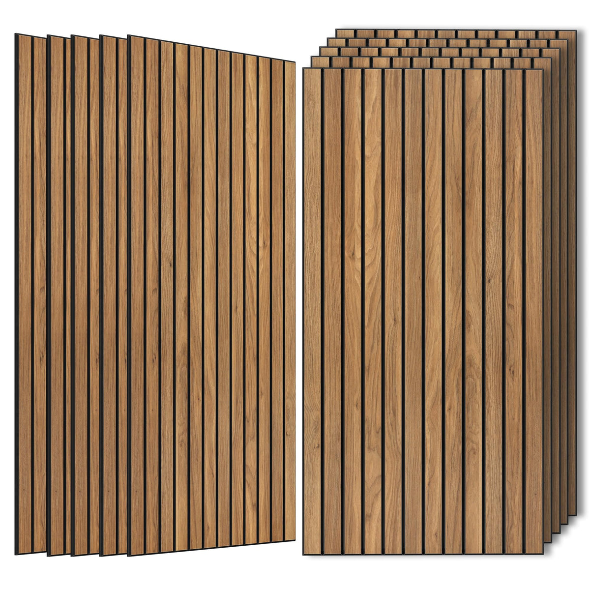 Wood Veneer Sound Panels, 10 Pack 47.2”x23.6” Wall Panels, Decorative Acoustic Panels for Walls, for Office,Home Theater,Studio,Living Room,Rustic Teak