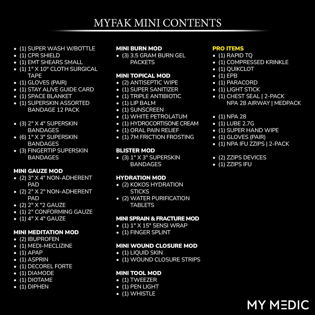 My Medic MyFak Mini Pro First Aid Kit - Small and Lightweight for Camping Hiking and Backpacking - 70 Items IFAK with Tourniquet - HSA/FSA Great for Travel - Red