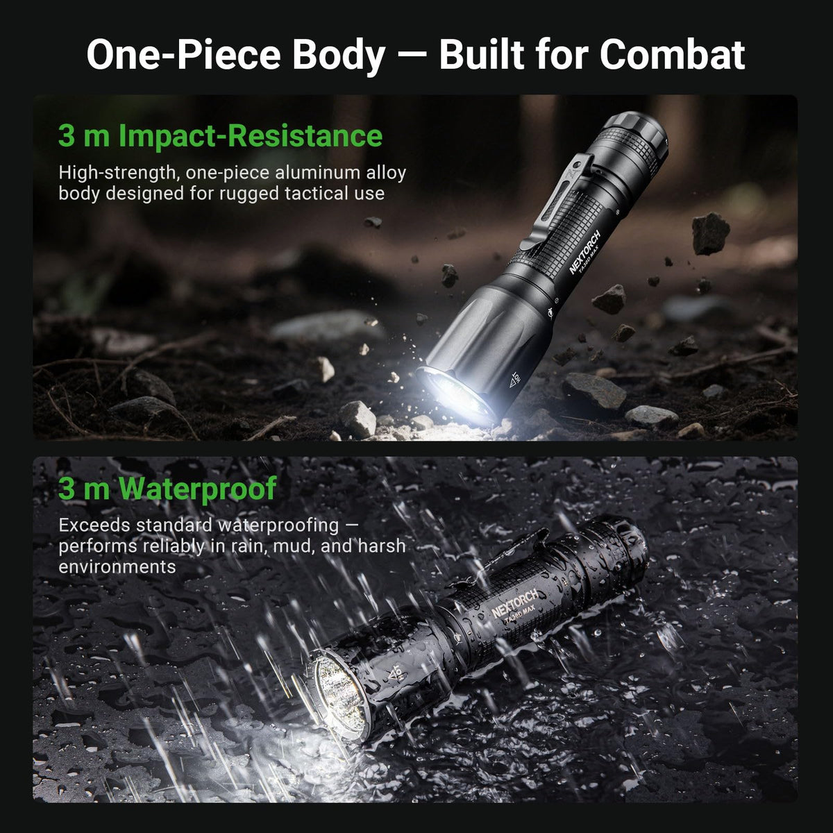 NEXTORCH TA30D MAX Tactical Flashlight High Lumens, 4000 Lumens Rechargeable Flashlight with 5 Modes & Strobe for Special Operations Assault Tactical Missions Night Searches, etc