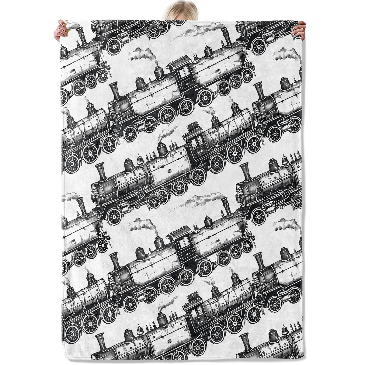 Aonimonis Classic Train Throw Blanket Gifts for Women Adults Girls, Soft Fuzzy Warm Cozy Flannel Blankets for Bedroom, Travel, Couch, Home Decor 50x60 in