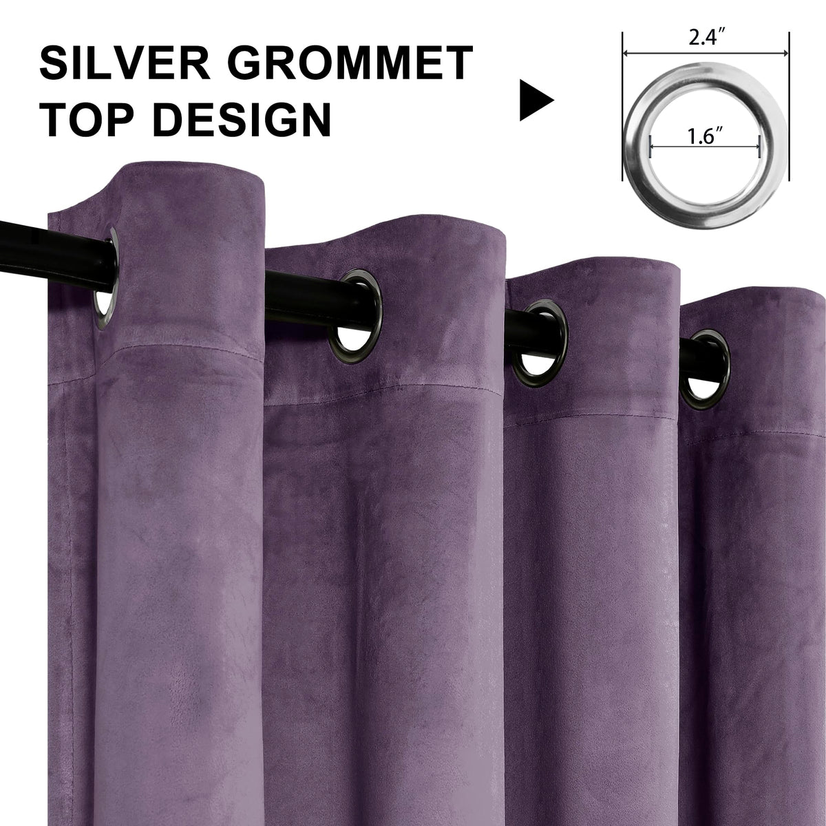 XWZO Purple Velvet Curtains 84 Inches Long, Elegent Soft Luxury Curtains for Living Room, Thermal Insulated Room Darkening Purple Curtain for Bedroom Decor, Velvet Drapes Set 2 Panels