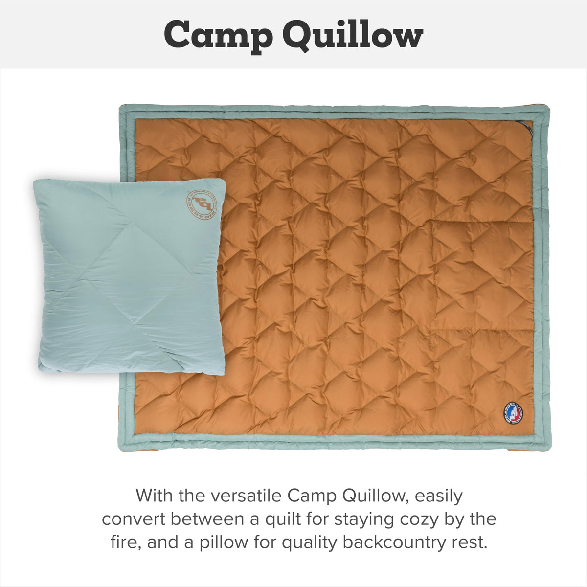Big Agnes Camp Quillow - Ultralight Packable Backpacking Pillow And Quilt Combo, Versatile Puffy Downtek Blanket for Camping