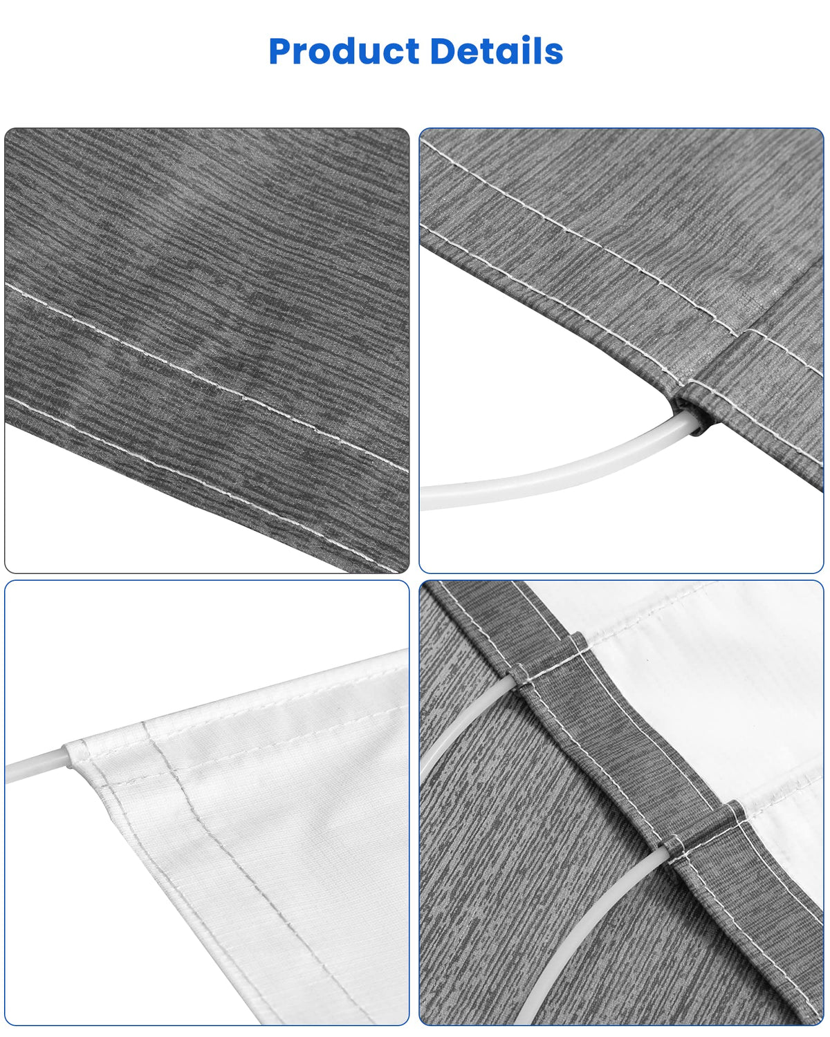 Xenjum RV Awning Fabric Replacement, 18.5oz Heavy-Duty Weatherproof Vinyl Camper Awning Replacement Universal Outdoor Canopy for RV, Motorhome, Trailer Awnings (Black Fade, 19'(Fabric 18'2"))