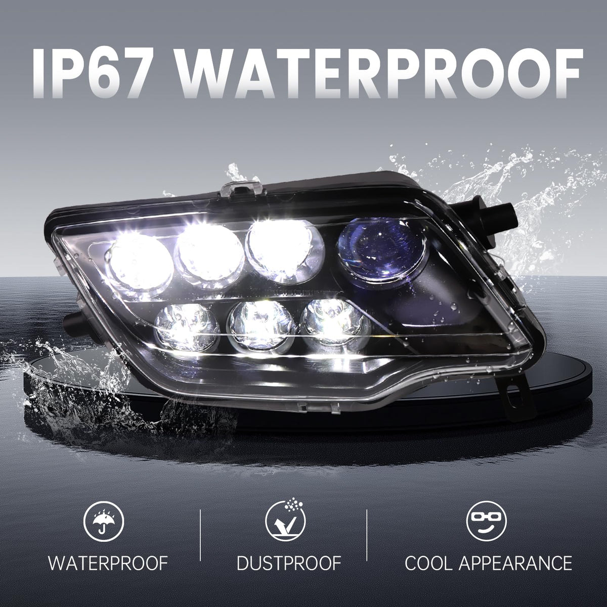 XATVXUTV LED Headlights for Honda Pioneer 1000/700/ Talon 1000, Front Light Head Lamp with High Low Beam for Honda Pioneer 1000 700/ Talon/Rancher 420/ Foreman 500/ Rubicon Accessories (2PCS)