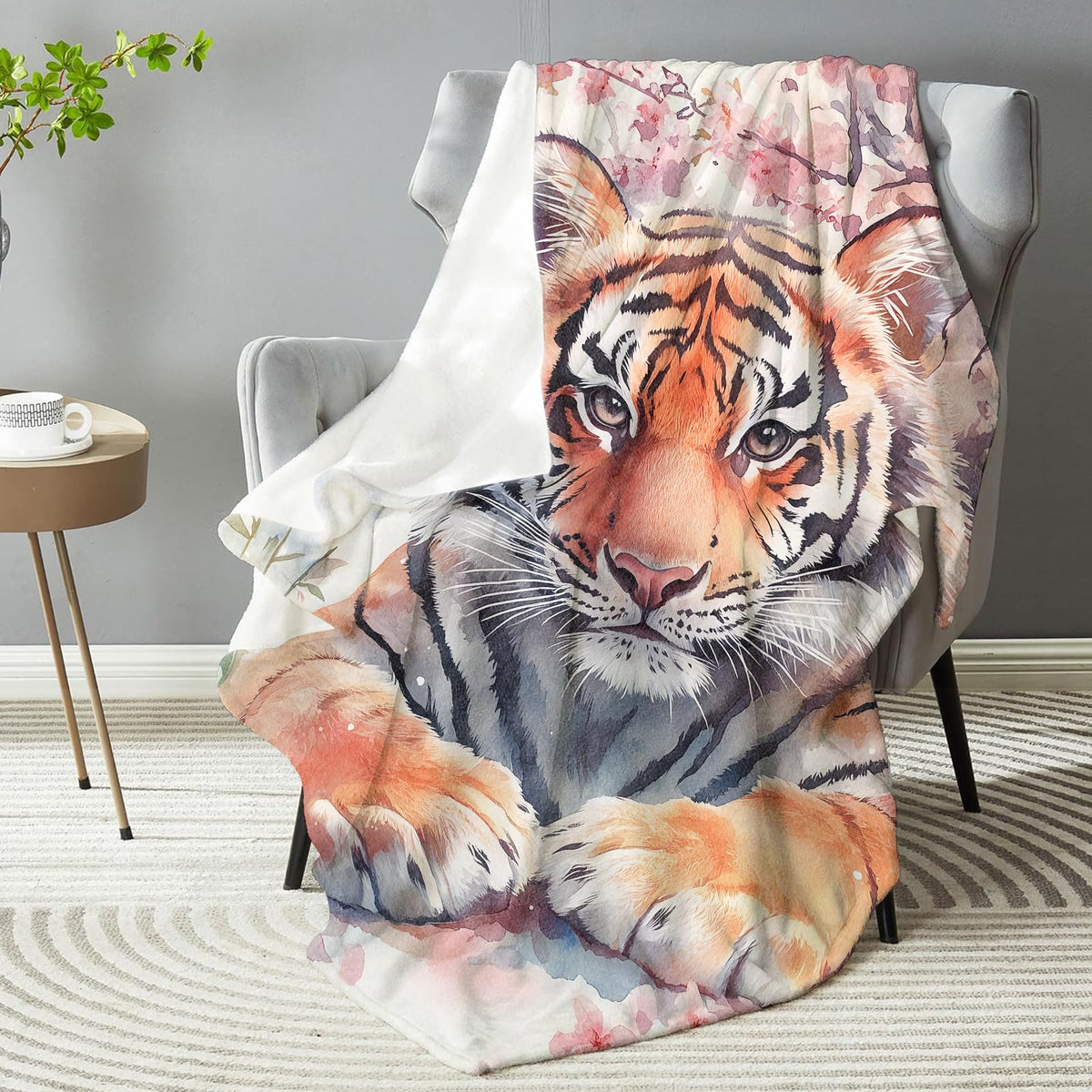 dhakalrlde Tiger Blanket - Plush, Soft, Comfy, Lightweight, Warm, Fuzzy, Cozy Flannel Throw Blanket Perfect for Couch, Travel, Bed, Office, Outdoor - 50in×60in(color33)