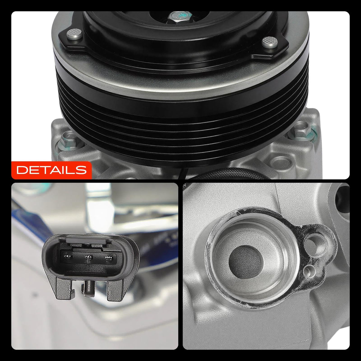 A-Premium Air Conditioner AC Compressor with Clutch Compatible with BMW X5 2007-2010, X3 2008-2010, X6 2008-2010, L6 3.0L, Without Adaptive Drive, 6 Grooves, CSE717 Compressor