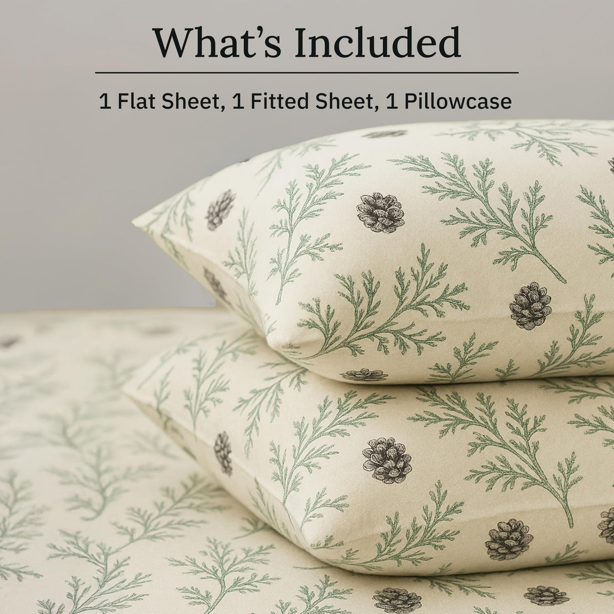 California Design Den Flannel Twin Sheets Set - Made in Portugal 100% Cotton, Thick, Velvet Soft 3-Piece Twin Flannel Sheet Set, Triple-Brushed with Extra Deep Pockets - Woodland Motif