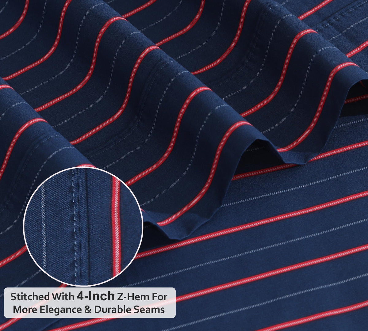 RUVANTI 100% Cotton Percale Sheets Full Size, Nautical