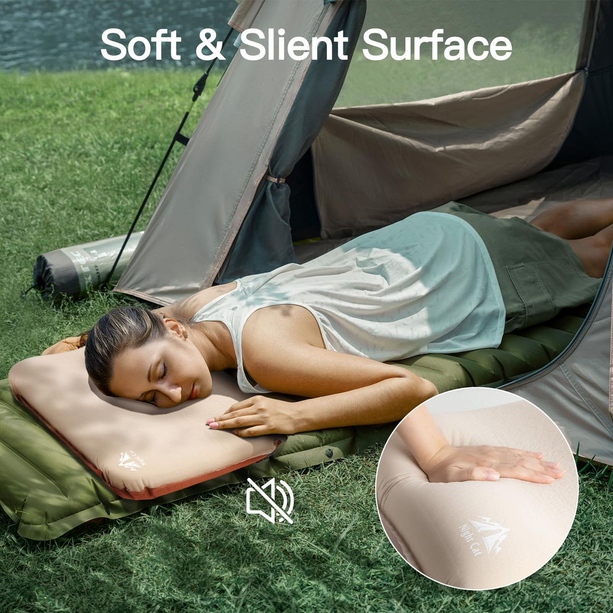 Night Cat Camping Backpacks 90L with Self-Inflatable Camping Pillow for Men Women Waterproof Lightweight Breathable Outdoor Mountaineering Traveling