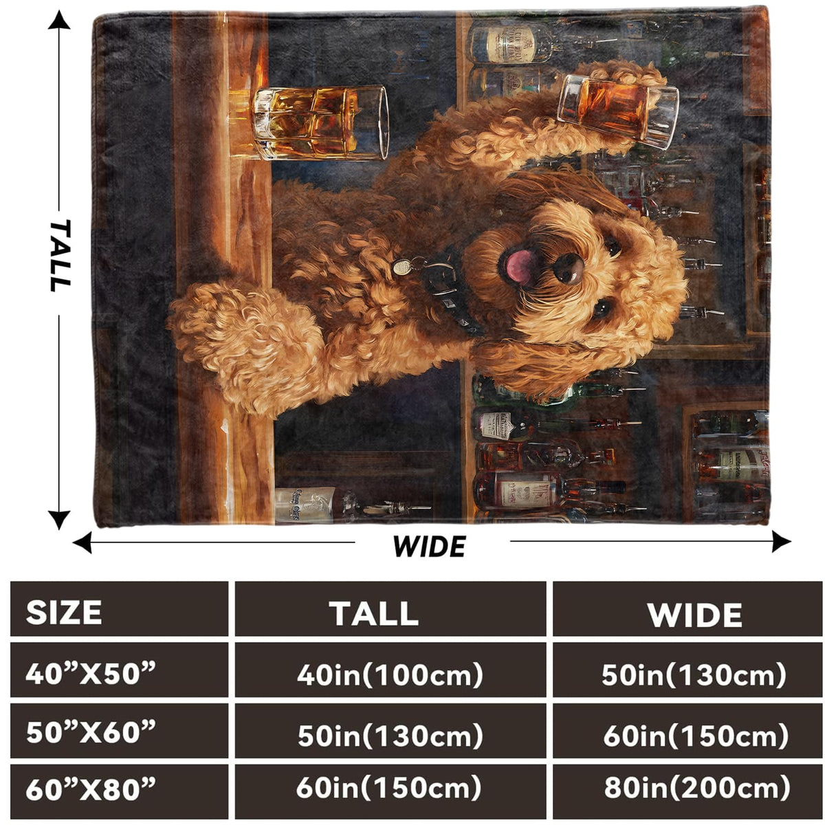 Lugiu Playful Dog Blanket, Lightweight Comfy Wine Glass and Puupy Throw for Couch Sofa Bedroom, Soft Cozy Travel Flannel Whimsical Funny Blankets Gifts for Girls Boys Kids, Home Decor 60×50in