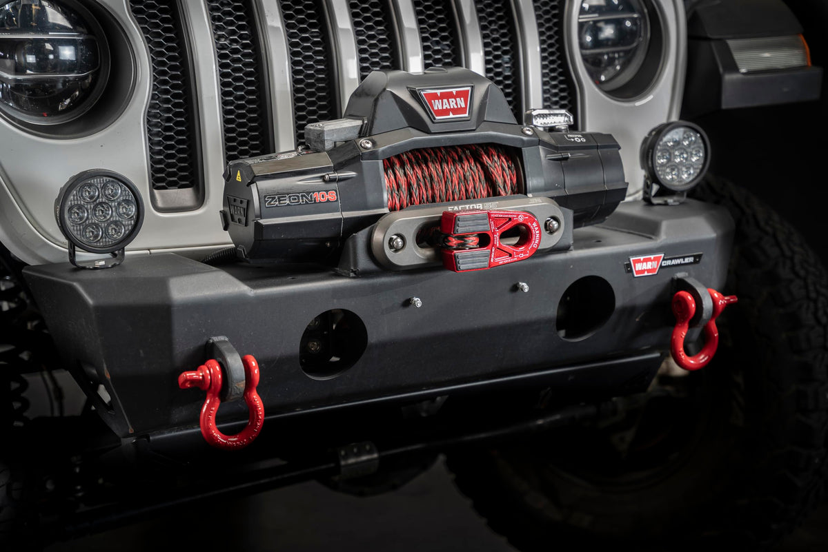Factor 55 Flatlink E Closed Winch System, Compatible with All Roller Fairlead License Plate Brackets - Red