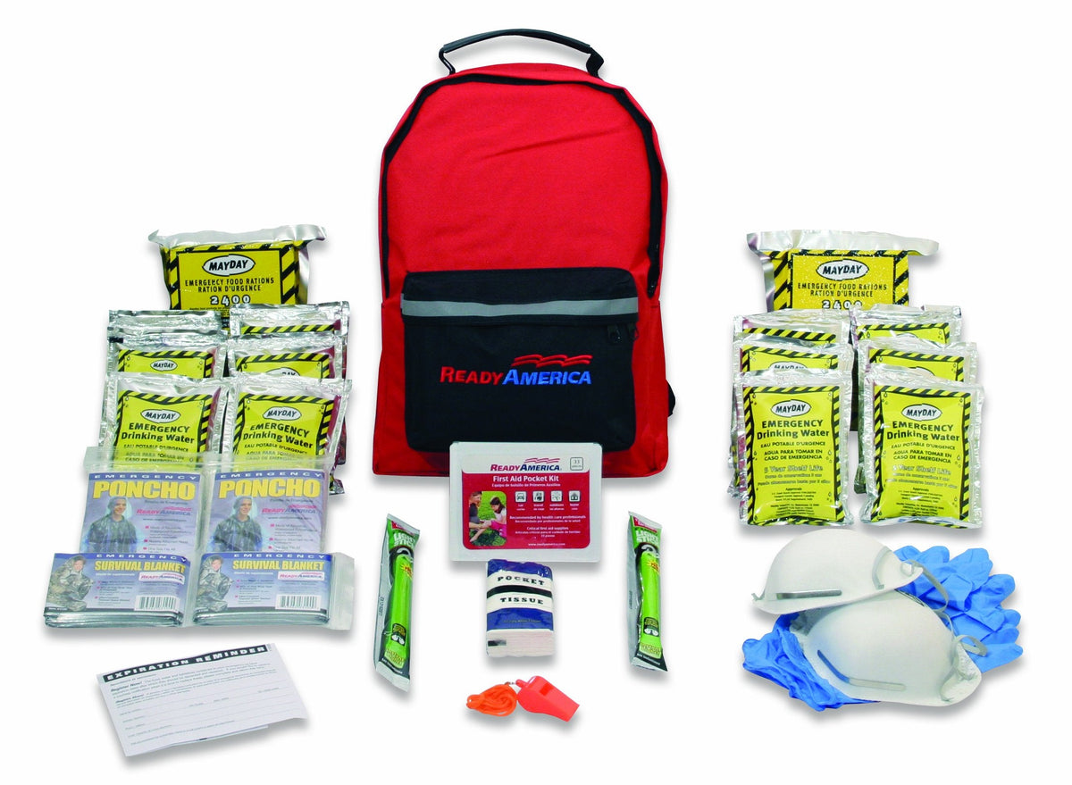 Ready America 72 Hour Deluxe Emergency Kit + Ready America 72 Hour Emergency Kit, 2-Person 3-Day Backpack