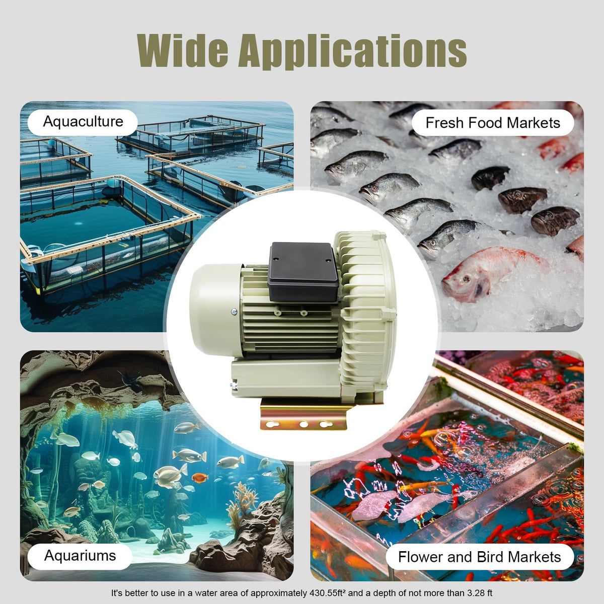Air Pump Blower, 110V 370W Industrial Aquaculture Pond Fish Tank Vortex Air Blower Pump 12KPa High Pressure Industrial Air Pump Blower Oxygen Aerator for Liquid Filling Machine