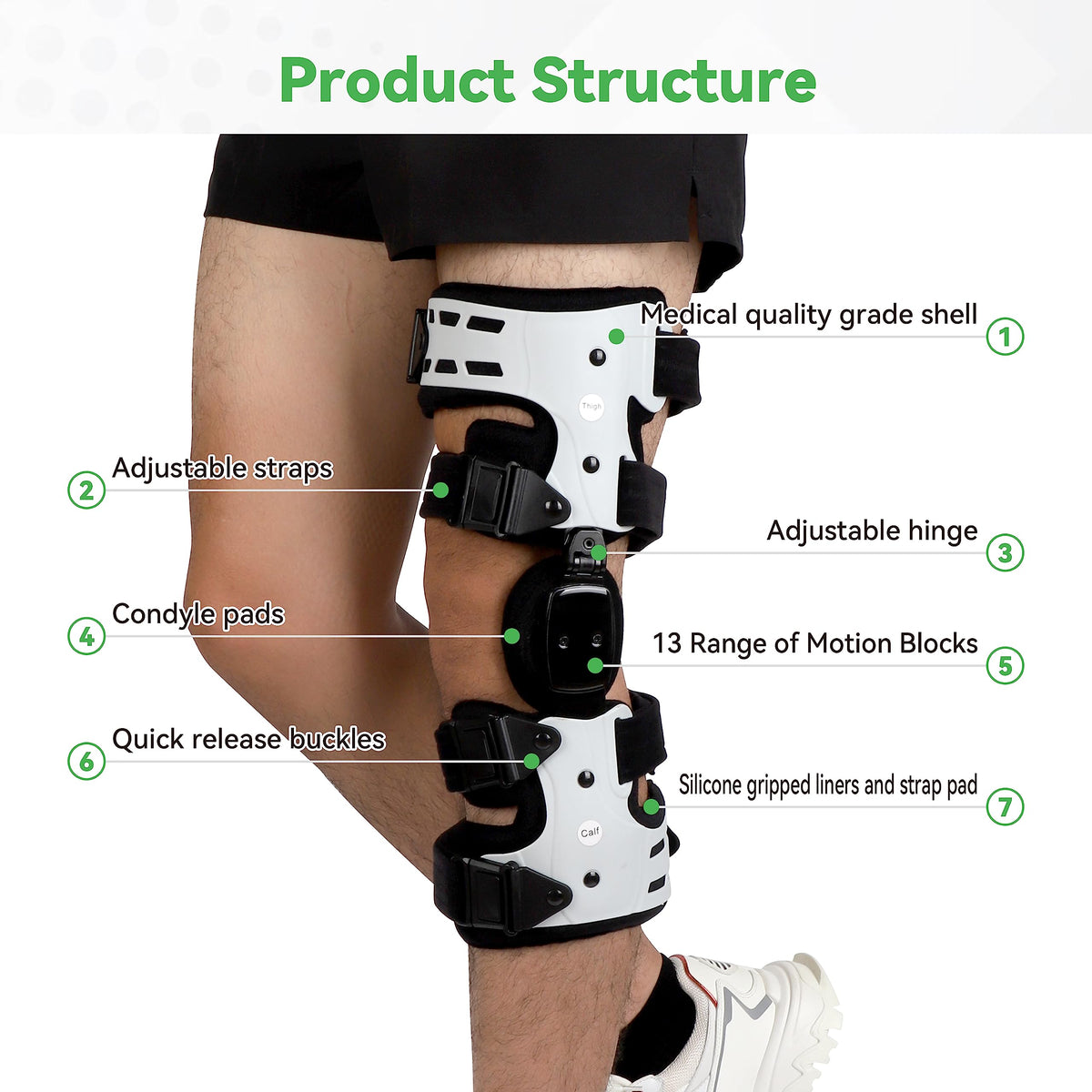 Orthomen Unloader Knee Brace for Medial Knee Pain, Osteoarthritis, Premium OA Knee Brace Support for Cartilage Defect Repair, Avascular Necrosis, Tibial Plateau Fracture Inside Left