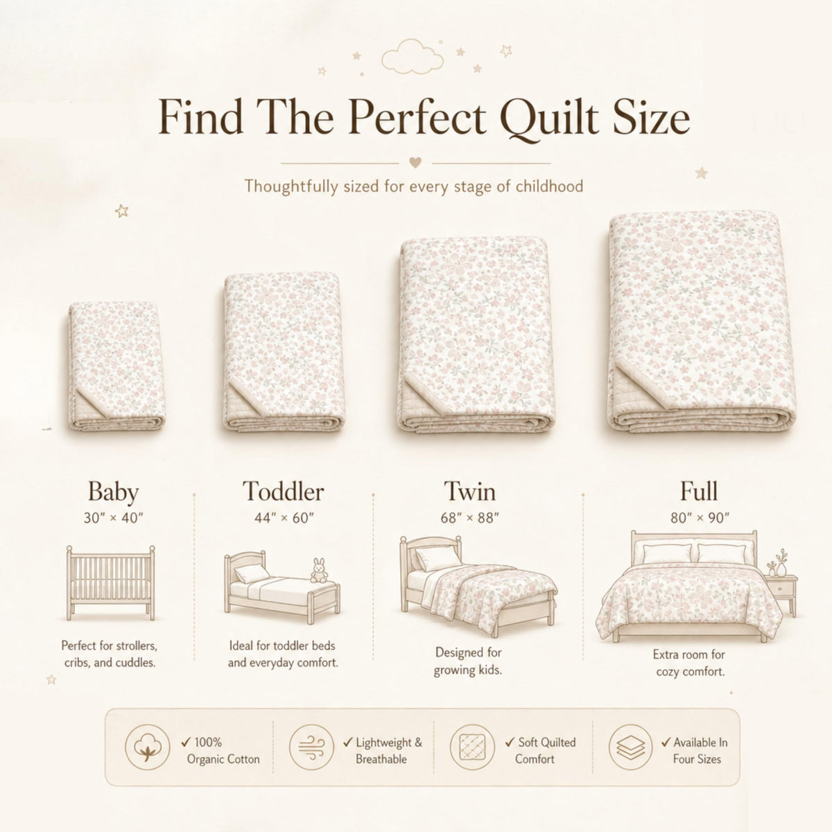 MakeMake Organics Organic Baby Comforter GOTS Certified Organic Kids Blanket Cotton Infill Tufted - Reversible Ultra Soft Breathable Boys Girls Superheros (30"x40", Mighty Heros)