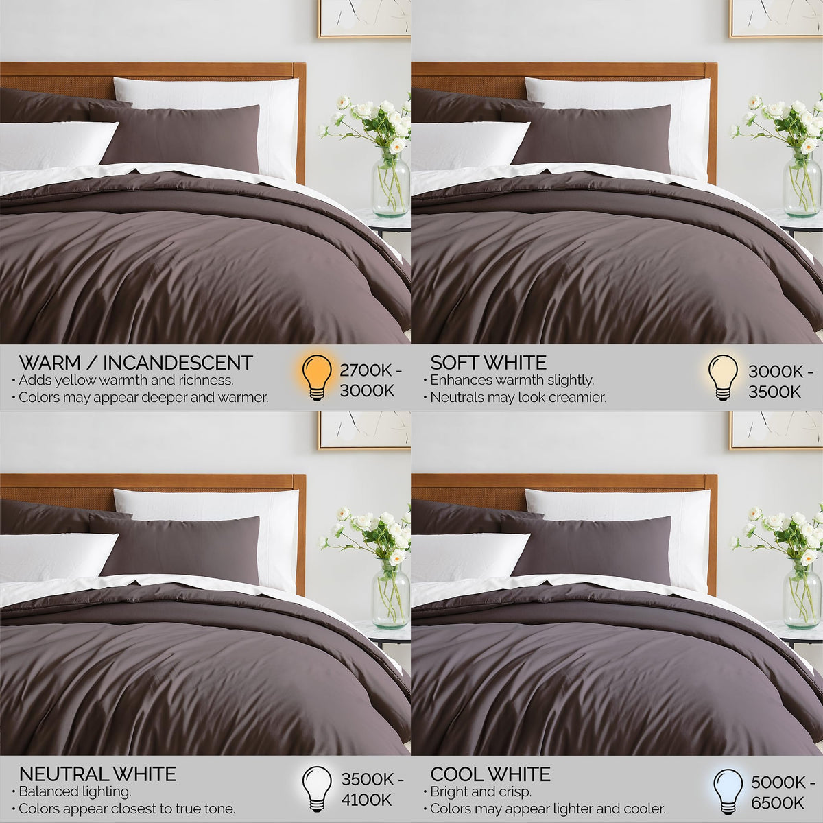 Southshore Fine Living, Inc. Oversized California King Duvet Cover Set - Hotel Quality Brown Duvet Cover King Size - Pet Hair Resistant Bedding - Zipper Closure, 2 Pillow Shams - Chocolate Brown