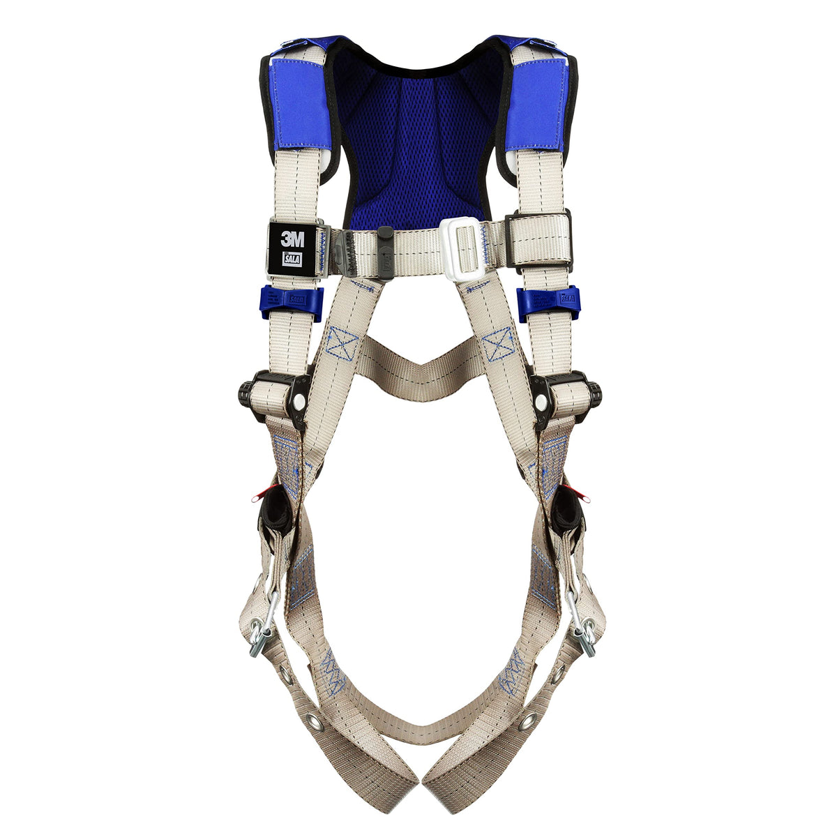 3M DBI-SALA ExoFit X100 Comfort Vest Safety Harness Fall Protection, OSHA, ANSI, General Purpose, 1 D-Ring, Tongue Buckle Leg Strap, Pass-through Chest Buckle, Zinc Plated Steel, 1401004, 2X