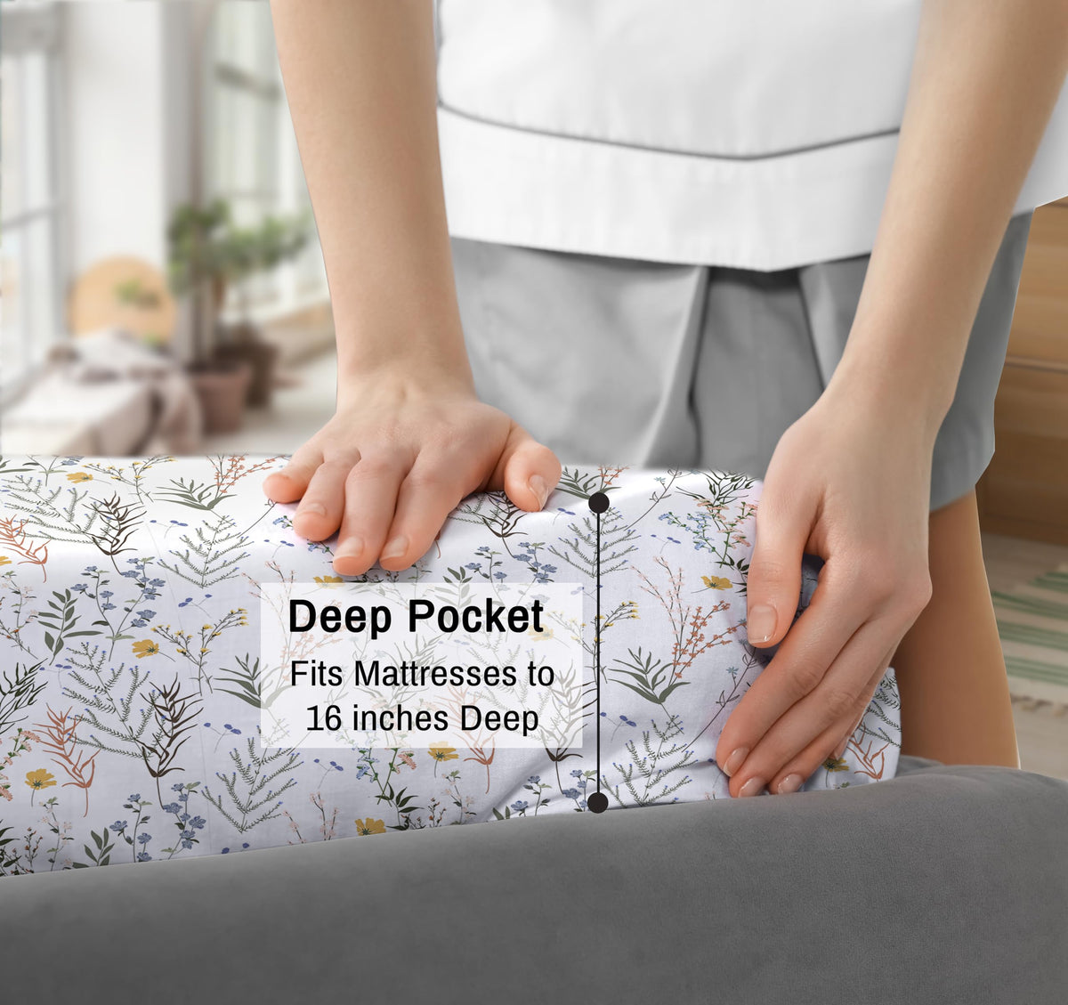 RUVANTI 100% Cotton Percale Sheets Full Size, Aroma
