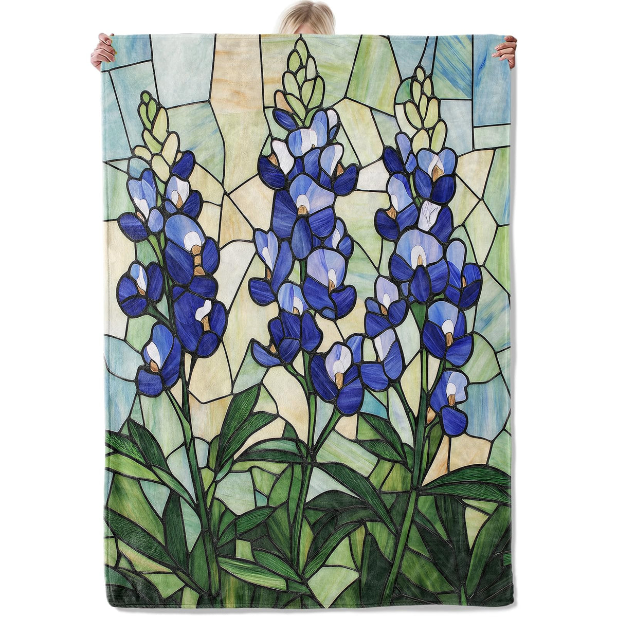 Aonimonis Bluebonnet Floral Throw Blanket Gifts for Women Adults Girls, Soft Fuzzy Warm Cozy Flannel Blankets for Bedroom, Travel, Couch, Home Decor 50x60 in