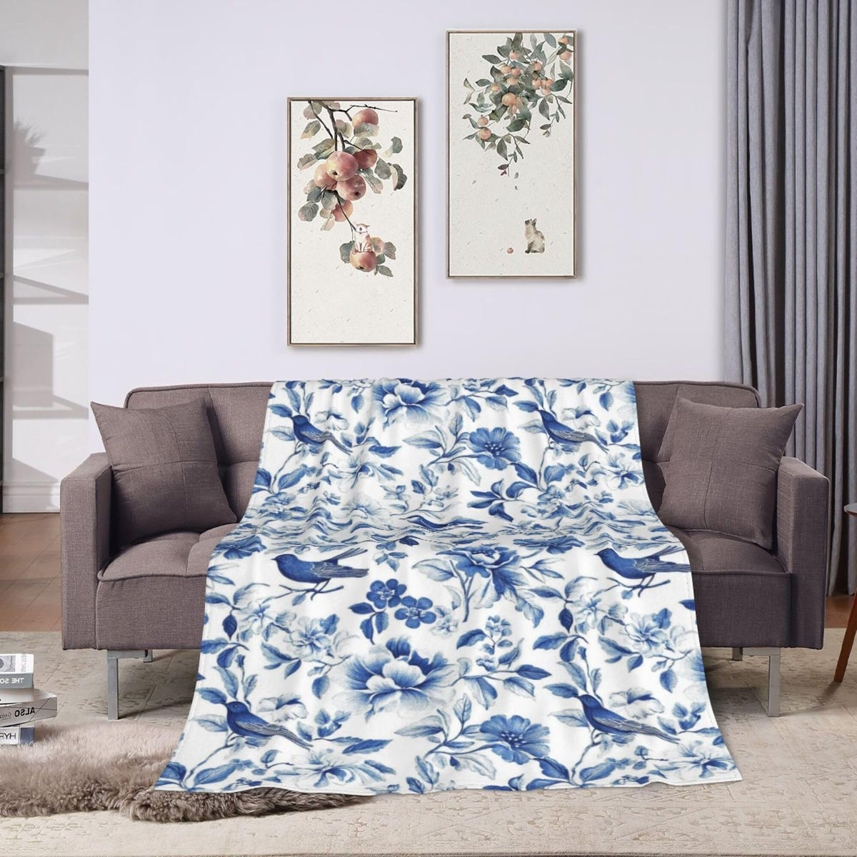 Flower Blanket Blanket Floral Fleece Throw Blanket Super Soft Fuzzy Plush Cozy Warm Floral Decor Bedding Blankets Gift for Boys Girls Men Women Kids & Adult 50"X40"