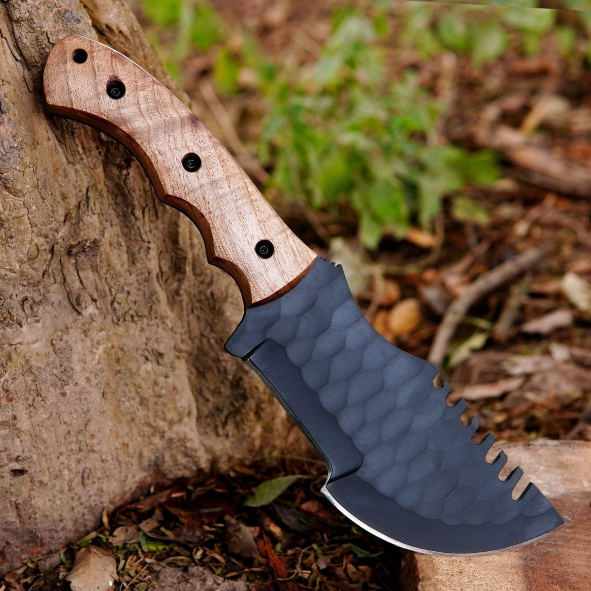 Fixed Blade Knife - 11.5” Handmade Tracker Knife with Bone Handle and Ferro Rod, Hunting Knife with Sheath, Full Tang Tactical Survival Knives for Men, 1095c High Carbon Steel for Camping, Hunting & Outdoor Use