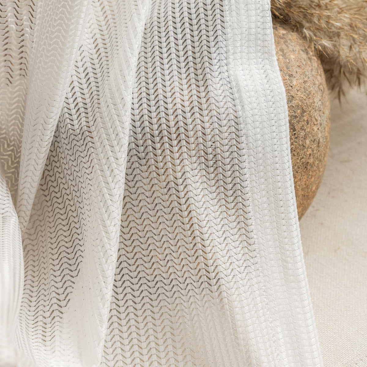 LETAU Off White Sheer Curtains 102 inches Long, Pinch Pleated Lace Little Waves Window Sheer Curtains Panels Drapery, 26" W x 102" L, 2 Panels