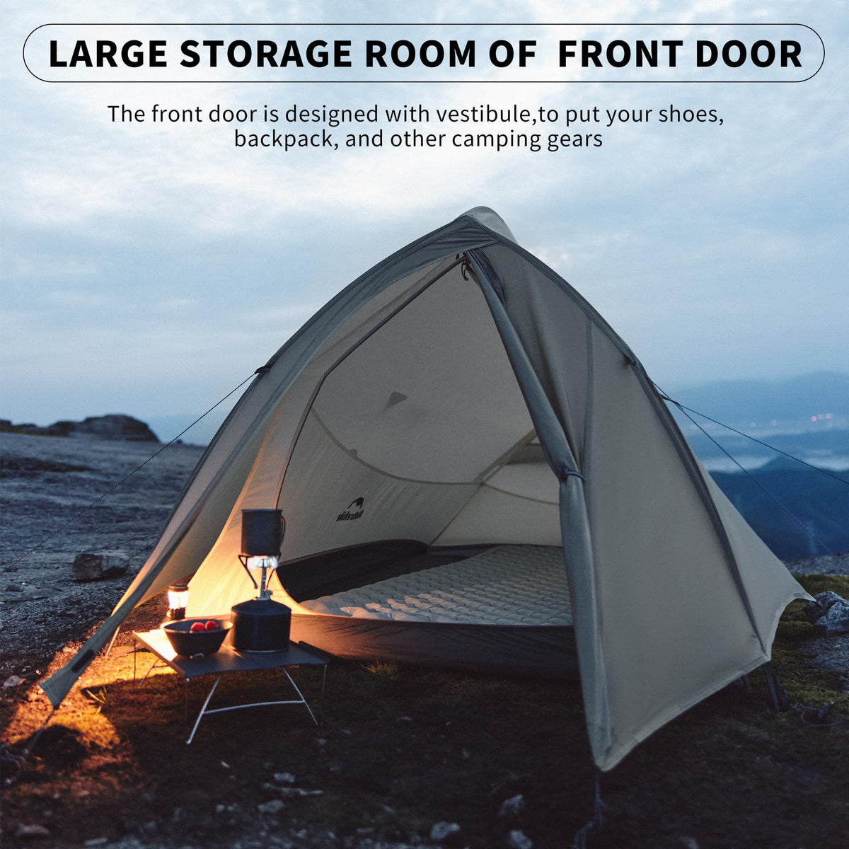 Naturehike Cloud up Pro 2 Person Tent, Double Layer Waterproof Two Person Tent,Ultralight 2 Person Backpacking Tent with Footprint