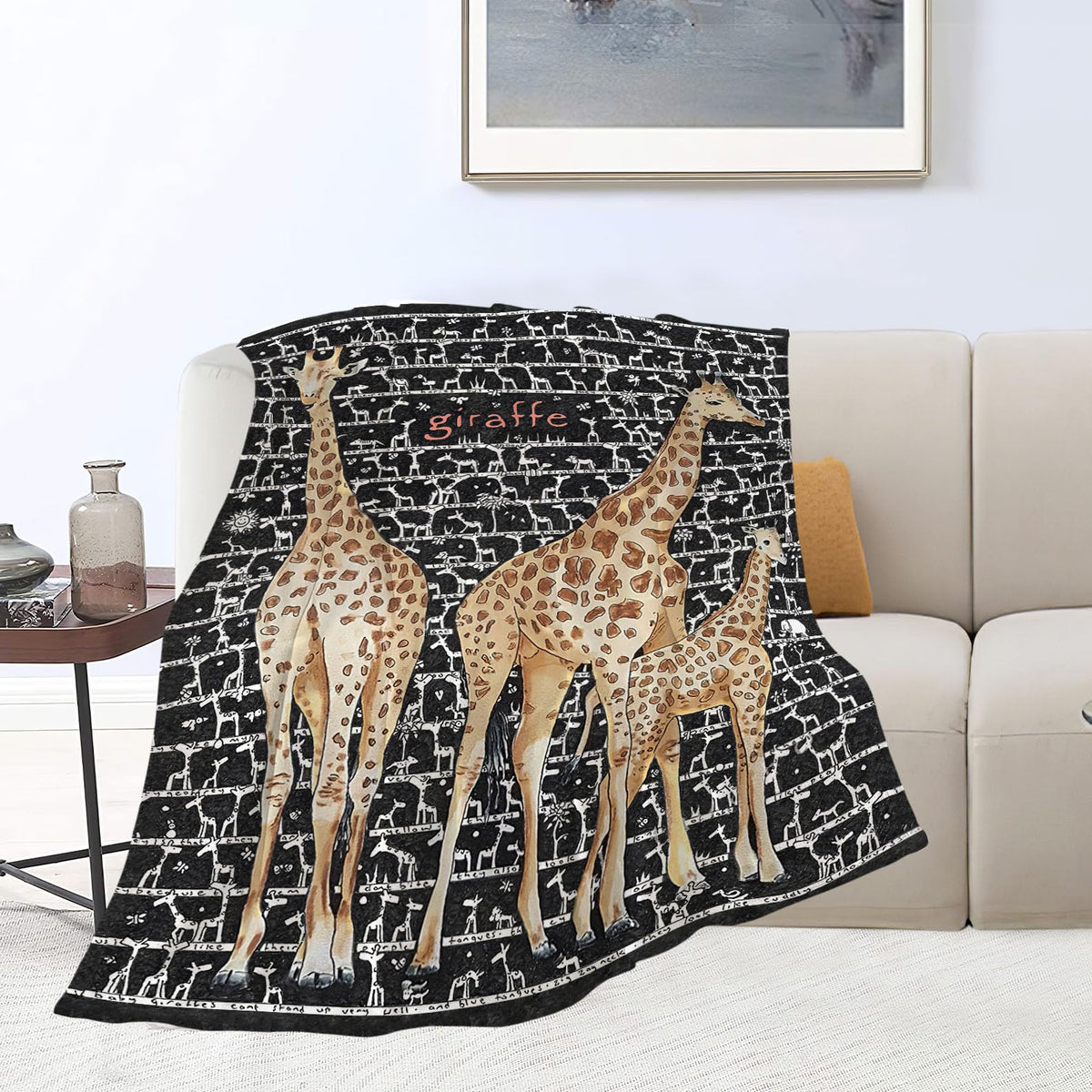 Giraffe Throw Blanket - Cozy Fleece Flannel Blanket, Soft Warm Plush, Lightweight, Perfect for Women, Men, Boys, Girls, Adults, Kids, Couch, Sofa, Bed - 40"X50"