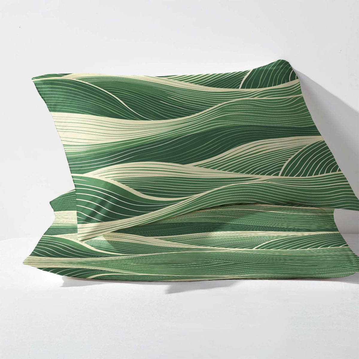 Abstract Wave Sheets California King Size, Modern Art Bed Sheets, Patterned Bedding Sheets & Pillowcases 4 Piece Set - Soft Microfiber Deep Pocket Fitted Sheet & Flat Sheet & 2 Pillow Cases M&-A421