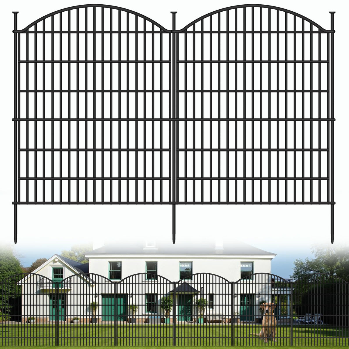 ULIOK 15 Panels Decorative Garden Fence, 32 in(H) X 37.9ft(L) No Dig Fence Panels Animal Barrier for Patio, Animal Ground Stakes Fencing for Garden, Rabbit Dog Temporary Fence for Outdoor Yard