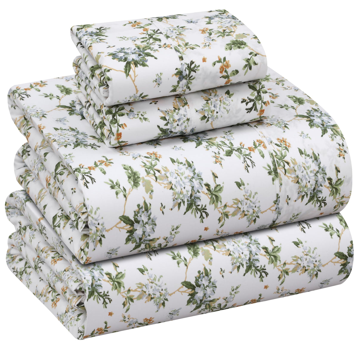 RUVANTI 100% Cotton Percale Sheets Full Size, Heritage