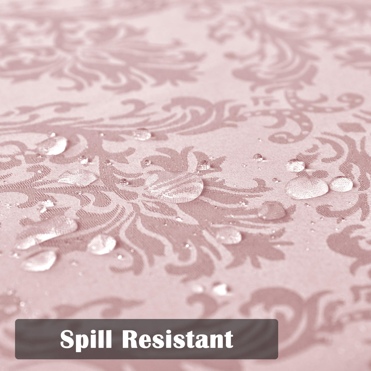 SASTYBALE Pink Jacquard Damask Rectangular Tablecloth 60 x 84 Inch