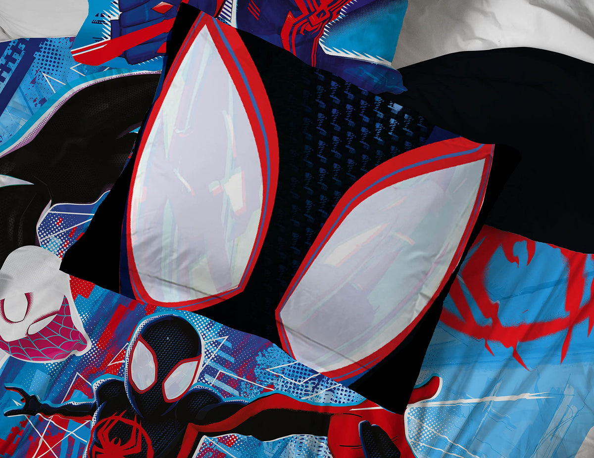 Jay Franco Spiderman Across the Spider-Verse Glitch 7 Piece Full Size Bed Set - Includes Comforter & Sheet Set Bedding - Super Soft Fade Resistant Microfiber (Official Marvel Product)