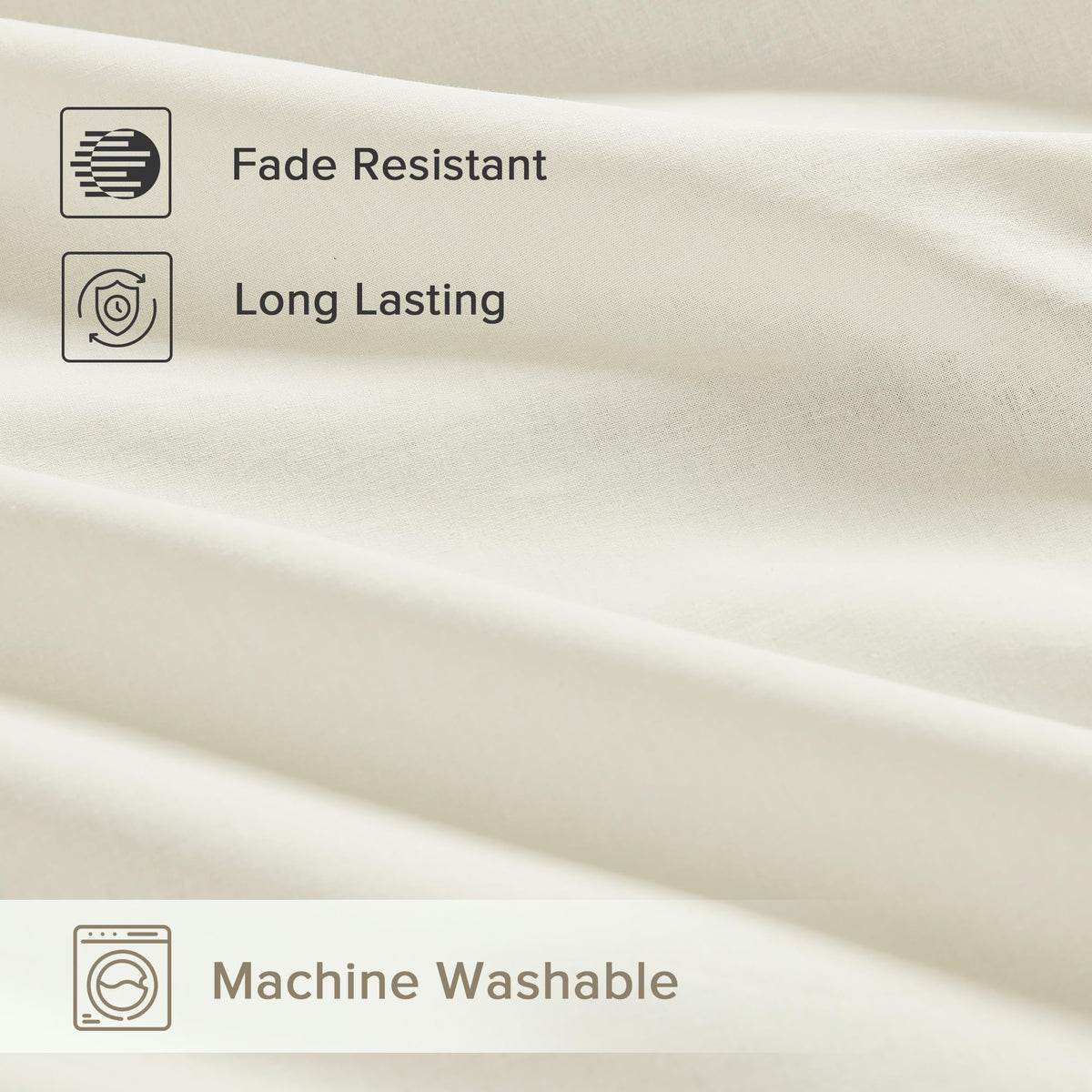 Comfort Spaces 100% Cotton Sheets Full, Breathable & Ultra Soft Cotton Sheets, Naturally Cool Cotton Bed Sheets with 14" Elastic Pocket Fits up to 16" Mattress, All Season Sheet Set, Ivory 4 Piece