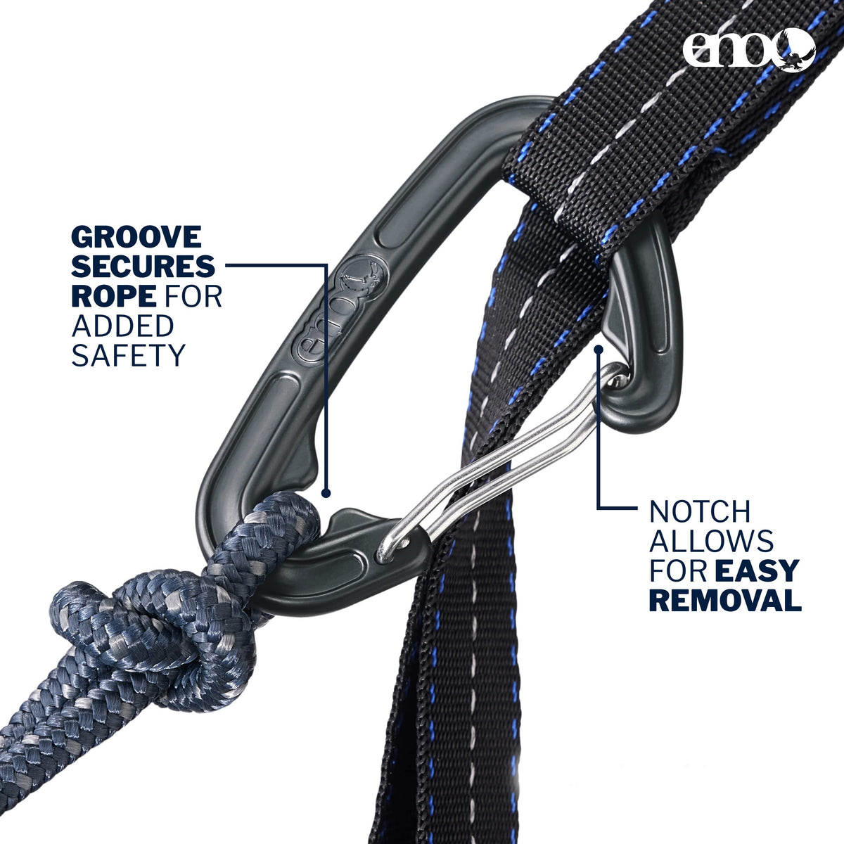 ENO Bundle, Includes The SingleNest Hammock & Atlas Suspension System, Lightweight, Durable Hammock with Straps for Camping, Hiking & Travel, Charcoal/Black