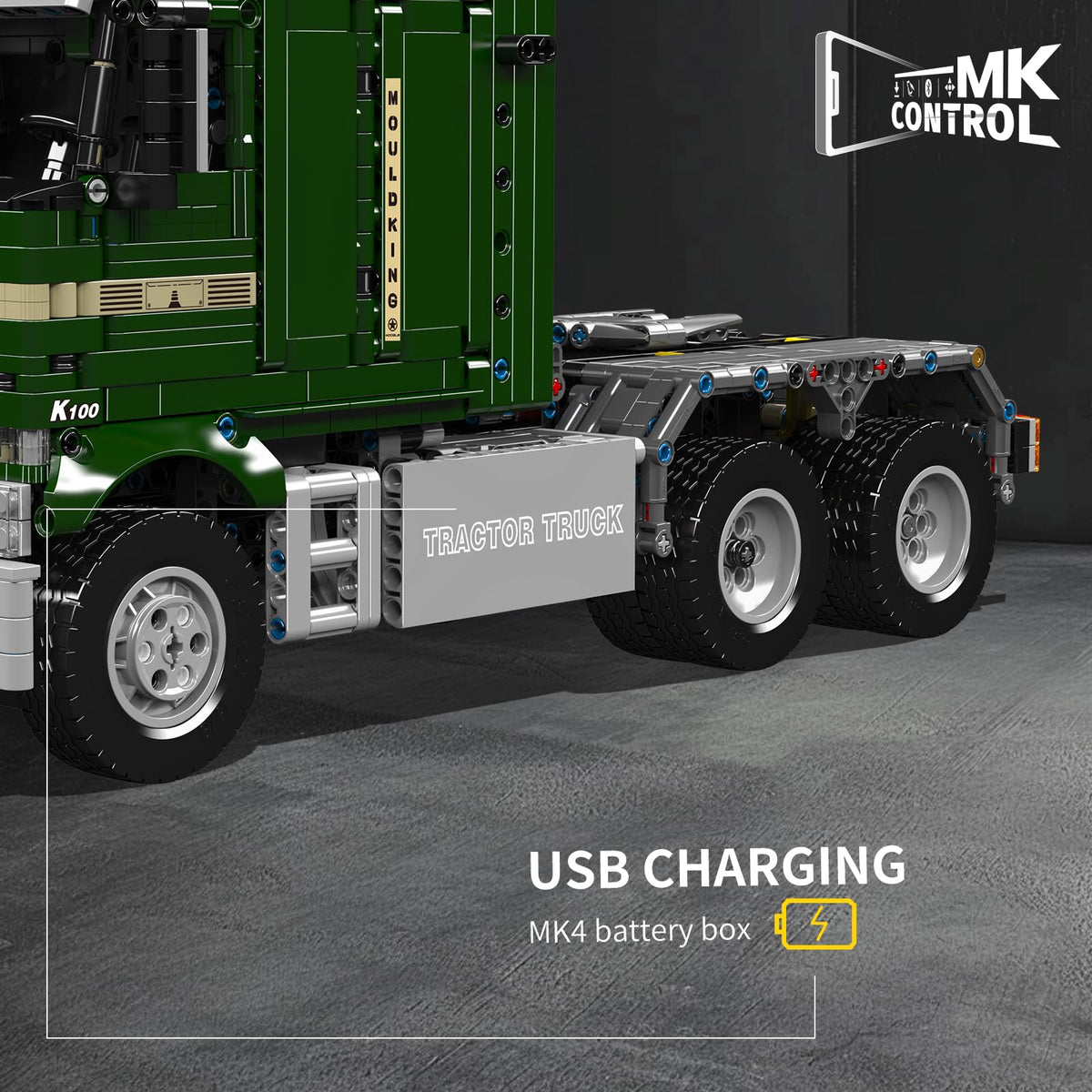 Mould King Tractor Truck Block Kits Model, MOC Building Blocks Set to Build, Gift for Age 14+/Adults Collections Enthusiasts(2,060 Pieces with Motor/APP Remote Control)