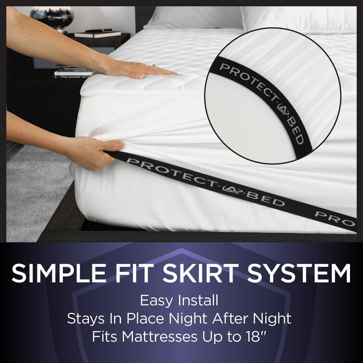 Protect-A-Bed Essential Mattress Pad Queen, 100% Waterproof, Dust Mite Barrier Mattress Pad, Breathable & Quiet, Antimicrobial, Fits 11"-18" Mattresses